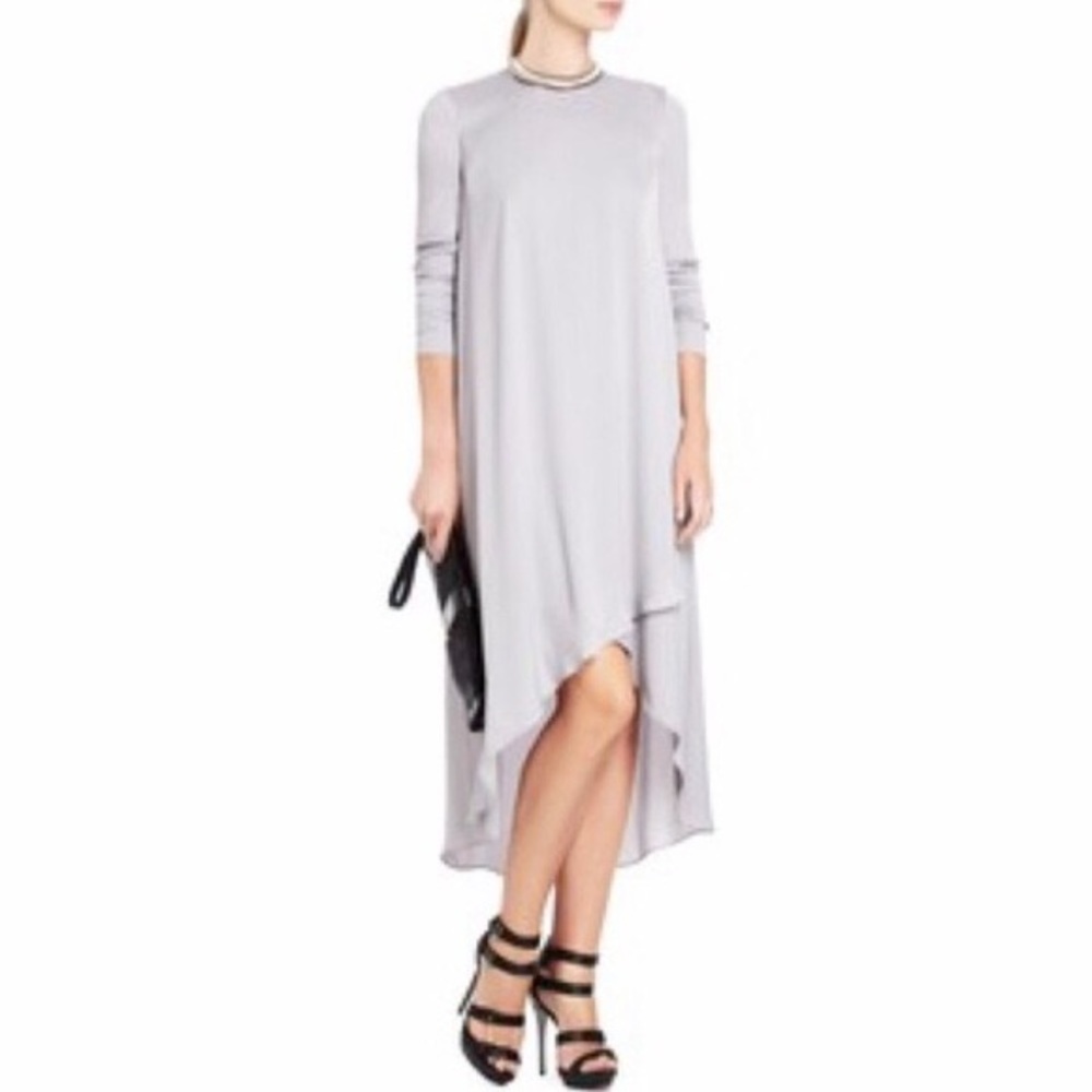 BCBGMaxAzria Satin Effect High Low Dress
